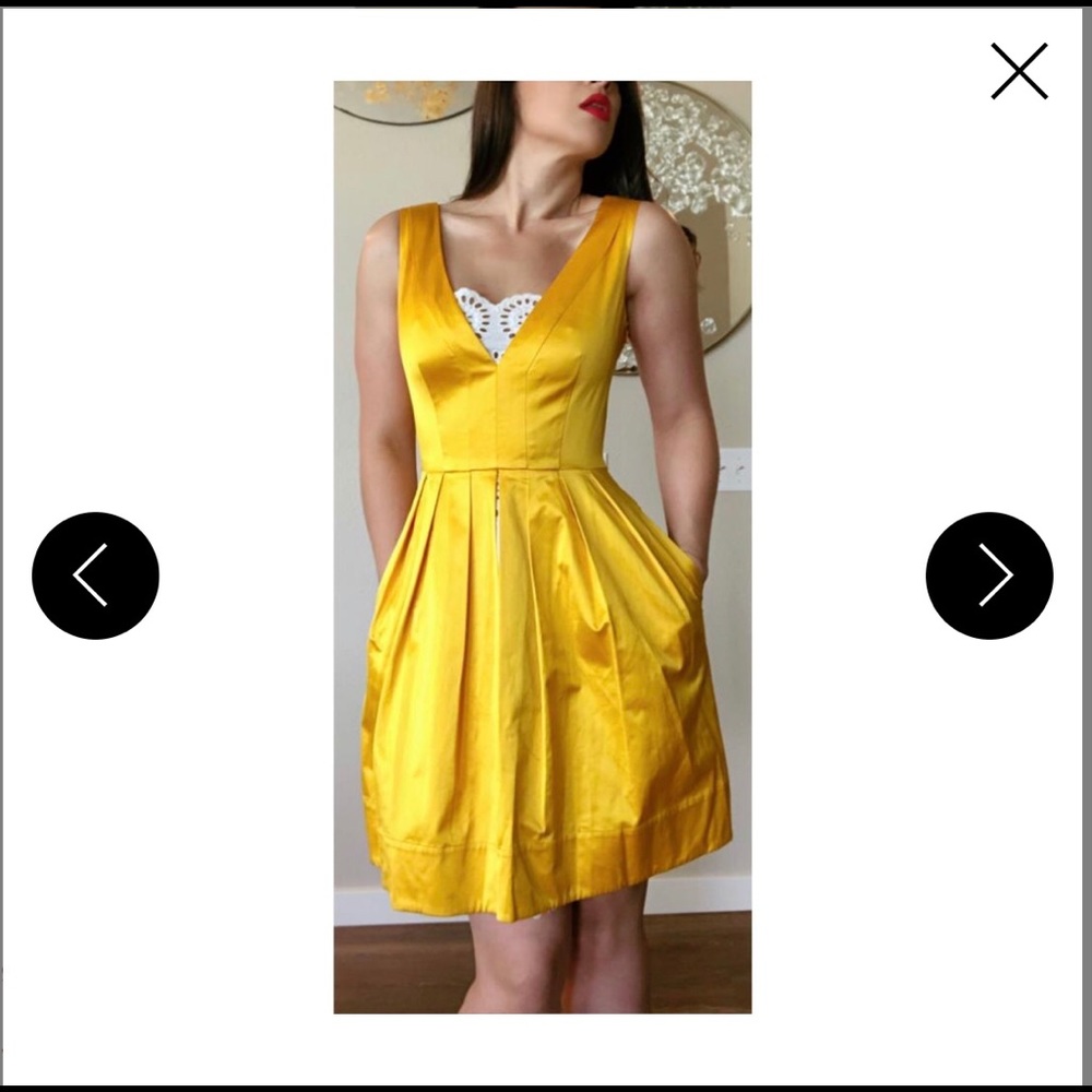 Diane Von furstenberg yellow pleated Eliza dres 2